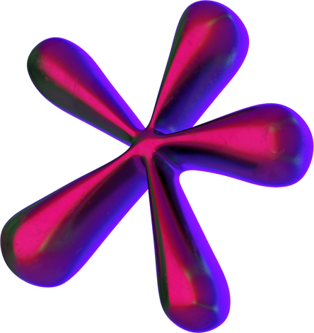 Chrome and Metal Elements Purple Flower